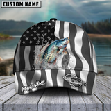 Maxcorners Fishing Black American Flag Sport Personalized 3D Cap (11 Options)