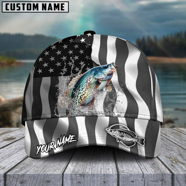 Maxcorners Fishing Black American Flag Sport Personalized 3D Cap (11 Options)