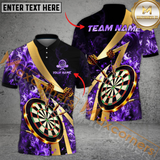 Maxcorners Darts Smoke Flame Multicolor Option Customized Name, Team Name 3D Polo Shirt (6 Colors)