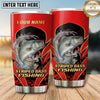 Maxcorners Fishing Tumbler Red Black Fiery Action Design Personalized Name Tumbler (13 Species)