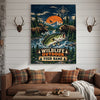 Maxcorners Duck Hunting Mallard Northern Lights Personalized Canvas Wall Art