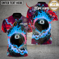 Maxcorners Billiard Supernova 8 Ball Multicolor Customized Name, Team Name 3D Shirt