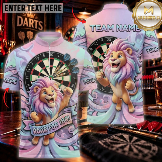 Maxcorners Darts & Unicorn Fantasy Bullseye Graphic Customized Name, Team Name 3D Shirts