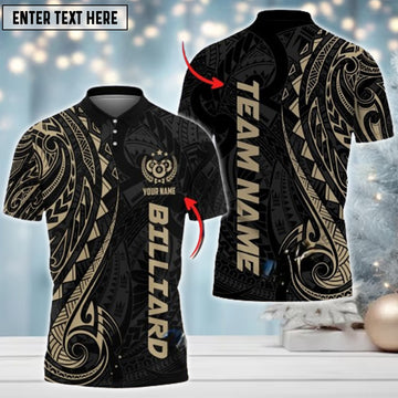 Maxcorners Billiards Maori Brown Personalized Name 3D Shirt