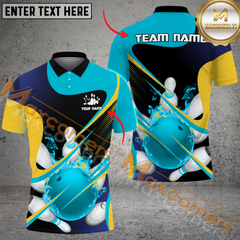 Maxcorners Strong Wind Pattern Premium Bowling Jersey Multicolor Option Customized Name, Team Name 3D Polo Shirt