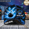 Maxcorners Bowling Gamer Flame Personalized Name 3D Cap