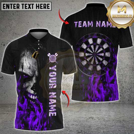 Maxcorners Darts Horror Zombie Face Flaming Dartboard Design Multicolor Customized Name, Team Name 3D Shirts