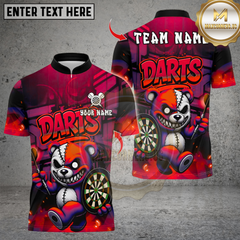 Maxcorners Darts Halloween Bear With Dartboard Multicolor Customized Name, Team Name 3D Shirts