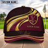 Maxcorners Golf Shield Clubs Gold Flow Personalized Name 3D Cap (7 Colors)
