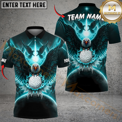 Maxcorners Golf Eagle Glow Multicolor Customized Name, Team Name 3D Shirts