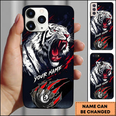 Maxcorners Billiards White Tiger Claw Marks Ball Personalized Name Phone Case
