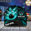 Maxcorners Bowling Gamer Flame Personalized Name 3D Cap