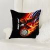 Maxcorners Darts American Eagle Flame Flag Multicolor Customized Name 3D Pillow