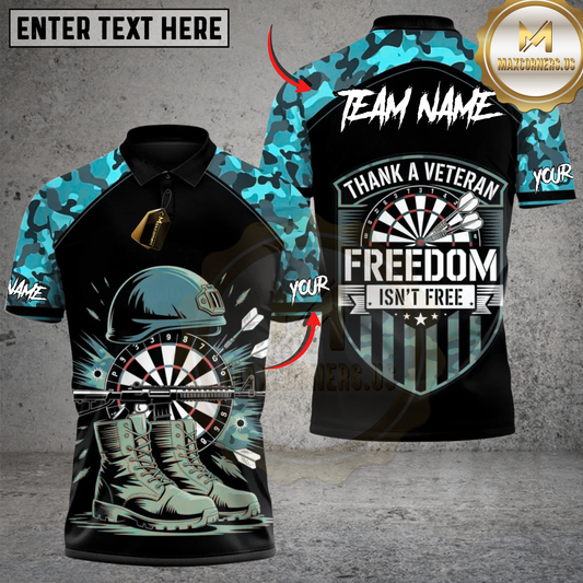 Maxcorners Veteran Honor Darts Multicolor Customized Name, Team Name 3D Shirts