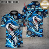 Maxcorners Darts Fierce Shark Mascot Splash Ocean Target Board Graphic Multicolor Customized Name, Team Name 3D Shirts