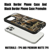 Maxcorners Rustic American Flag Woodland Branches Bear Hunting Premium Personalized Name Phone Case