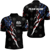 Maxcorners American Flag Scratch Darts Shirt For Men Custom Patriotic Dart Team Jersey Polo & 1/4 Zip LM1805