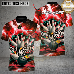 Maxcorners Bowling Thunder Split Multicolor Customized Name, Team Name 3D Shirts