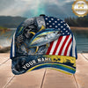 Maxcorners Fishing American Flag Grim Reaper Personalized 3D Cap