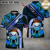 Maxcorners Golden Fire King Golf Polo Shirt, Customized Name & Team Name 3D Shirts (4 Colors)