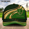 Maxcorners Golf Shield Clubs Gold Flow Personalized Name 3D Cap (7 Colors)