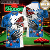 Maxcorners Billiard Pool Shirt Fierce Tiger Claw Tear Multicolor Customized Name 3D Shirt