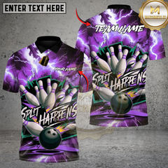 Maxcorners Bowling Thunder Split Multicolor Customized Name, Team Name 3D Shirts
