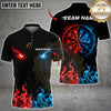 Maxcorners Darts Red Blue Fire Eyes Dartboard Design Multicolor Customized Name, Team Name 3D Shirts