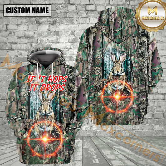 Maxcorners If It Hops, It Drops Rabbit Hunting All Over Print Shirt Best Gift For Hunter