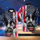 Maxcorners American Flag Bowling Shirts For Men Women Funny Bowling Jersey Team Bowling Shirt