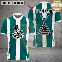 Maxcorners Billiards Classic Stripe Multicolor Customized Name, Team Name 3D Shirt