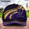 Maxcorners Golf Shield Clubs Gold Flow Personalized Name 3D Cap (7 Colors)