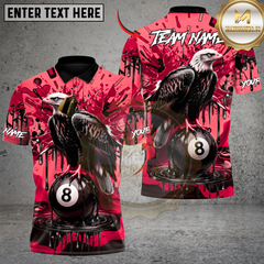 Maxcorners Billiards Champion Eagle 8 Ball Multicolor Customized Name, Team Name 3D Shirt