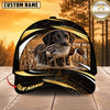 Maxcorners Dog Hunting And Duck Black Gold Wave Wetland Personalized Name 3D Cap