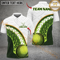 Maxcorners Tribal Swing Golf Polo Shirt, Customized Name & Team Name 3D Shirts (4 Colors)