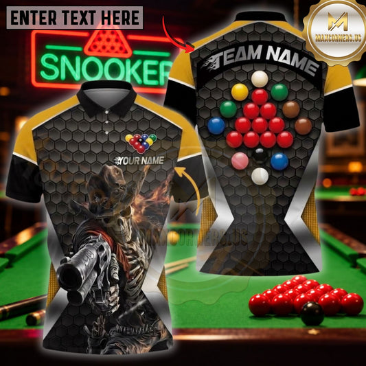 Maxcorners Billiard Outfits Majestic Tiger Face Art Multicolor Customized Name 3D Shirt