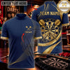 Maxcorners Darts & Classic Dartboard Gold Swirl Graphic Multicolor Customized Name, Team Name 3D Shirts