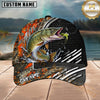 Maxcorners Fishing Orange Camo Graphic Personalized 3D Cap