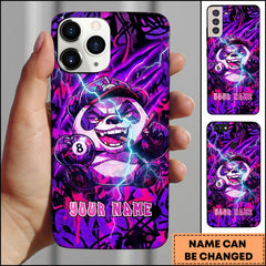 Maxcorners Billiards Purple Graffiti Panda 8 Ball Personalized Name Phone Case