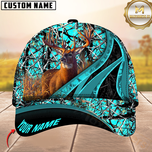 Maxcorners Hunting Deer Camouflage Multicolor Personalized Name 3D Cap