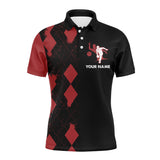 Maxcorners Bowling Red&Black Customized Name And Team Name 3D Shirt