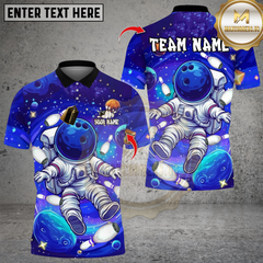 Maxcorners Bowling Vibrant Astronaut Space Multicolor Customized Name, Team Name 3D Shirts