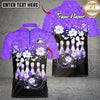 Maxcorners Bowling Cherry Blossom Flower Multicolor Customized Name, Team Name 3D Shirts