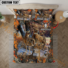 Maxcorners Hunting Deer Autunm Style Bedding Set 3D All Over Printed | Orange