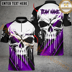 Maxcorners Bowling Skull Strike Multioptions Personalized Name, Team Name Unisex 3D Shirts