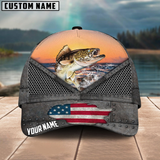 Maxcorners Walleye Fishing Sunset Customized Name 3D Cap