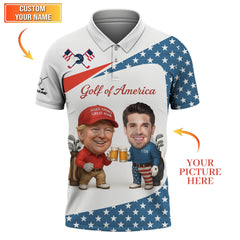 Maxcorners Trump Golf Of America Shirt, My Drinking Team Has A Golf Problem Custom Face Golf Shirt, Mens Golf Polo LM0509