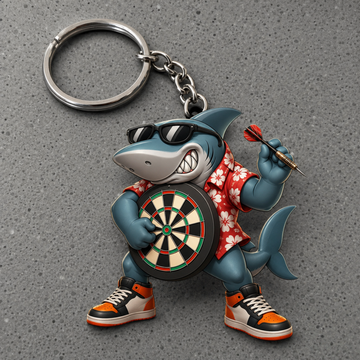 Maxcorners Darts Hawaiian Shark 3D Keychain And Ornament