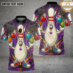 Maxcorners Bowling Pin Cartoon Juggling Bombs Multioptions Personalized Name, Team Name Unisex 3D Shirt (4 Colors)