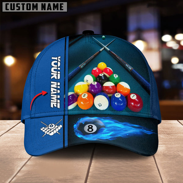 Maxcorners Billiard Lover Personalized Name 3D Over Printed Cap